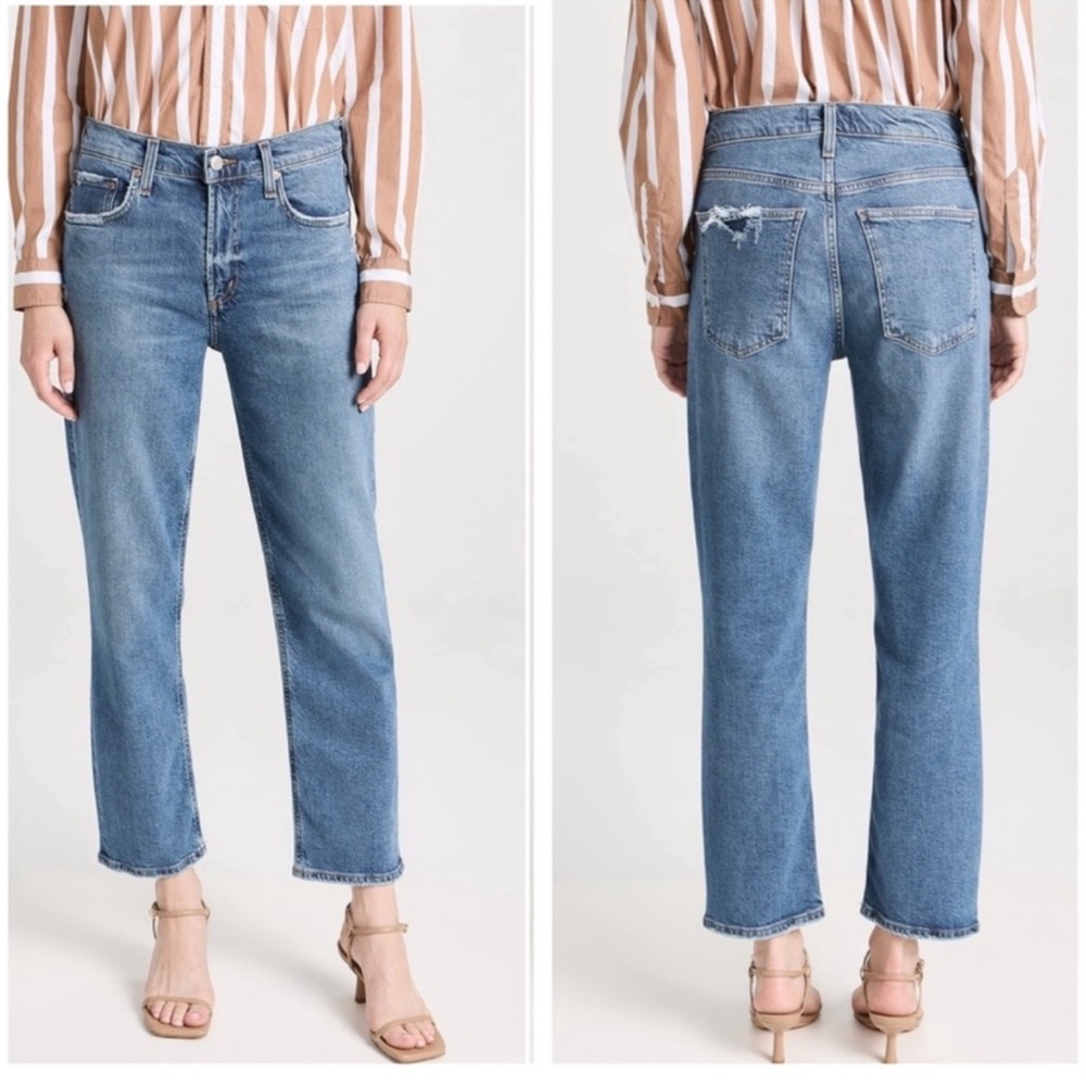 Agolde Kye mid rise straight leg crop Jean